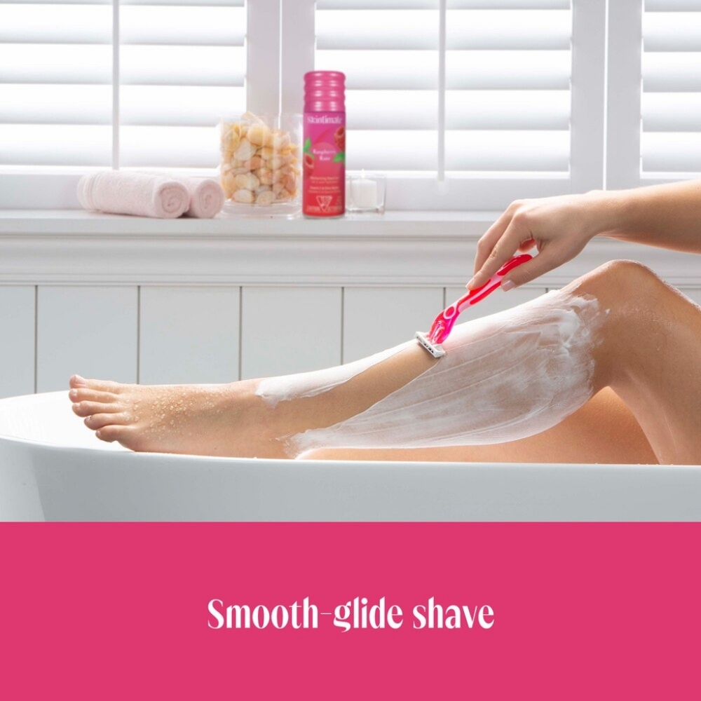 ⭐4/$15 Skintimate Raspberry Rain 4-Blade Disposable Razors, 4 CT - Picture 7 of 9